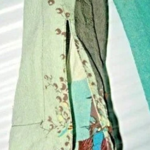 ❤️CITRON Santa Monica Silk Ruffle Geisha Bonzi Swallows Top Jacket Size Large - Picture 7 of 9